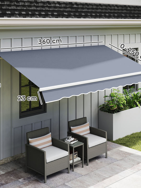 Outsunny Pavillon Terrasse Grau 3.6x2.5m