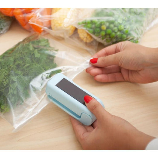 Mini Sigilator de Pungi cu Baterie Alista Home Sigilare Termică Spate Magnetic Portabil 9.7x3 Cm Albastru