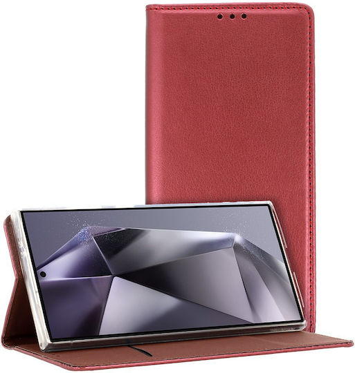 smart magneto Book Silicone / Leather / Fabric Burgundy (Moto G42)