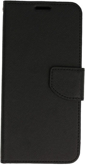 Fancy Umschlag Rückseite Leder / Stoff / Silikon Schwarz (Redmi Note 13 5G -> Redmi Note 13 5G)