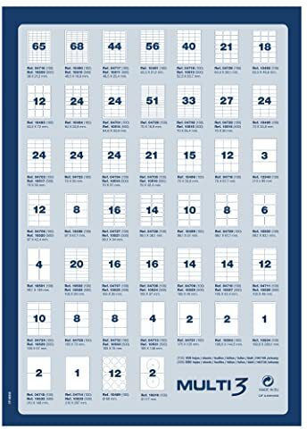 Multi 3 800 Self-Adhesive Rectangular A4 Labels 105x70mm