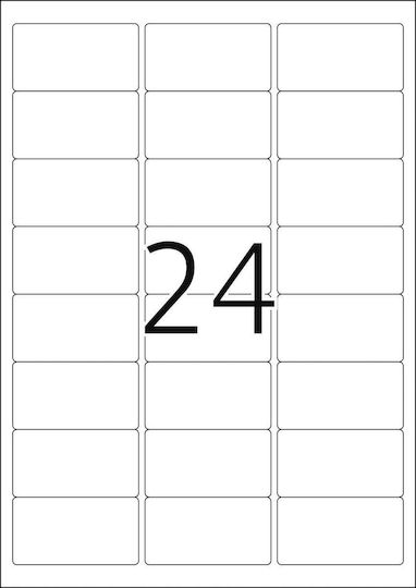 Topstick 2400 Selbstklebende A4-Etiketten 64x34mm