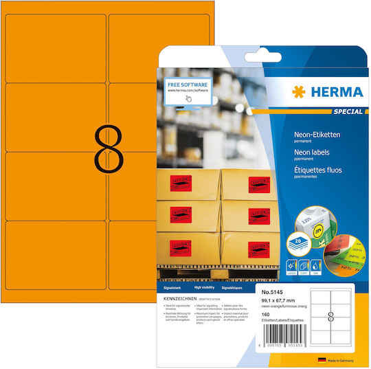 Herma 160 Αυτοκόλλητες Ετικέτες Α4 Ορθογώνιες 99.1x67.7mm