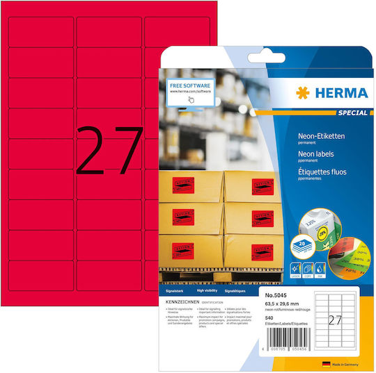Herma Αυτοκόλλητες Ετικέτες Α4 Ορθογώνιες 63.5x29.6mm