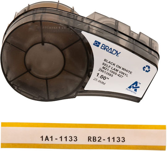 Brady Label Maker Tape 21m x 25.4mm in White Colour Compatible with Dymo Rhino/IND