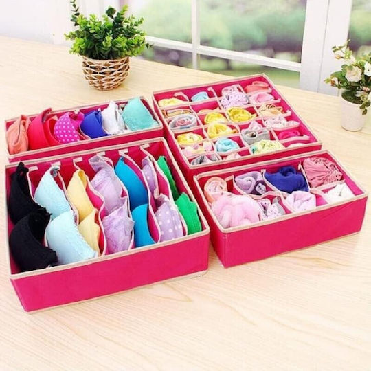 Alista Home Husă de Depozitare din Material Textil pentru Șosete / Cravate Roz 32x16x10cm
