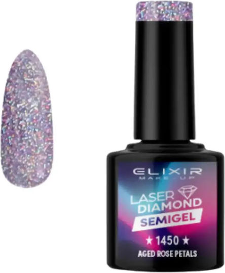 Elixir Laser Diamond Semi Gel Nail Polish 1450 Pink 8ml