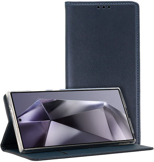 smart magneto Book Silicone / Leather / Fabric Navy Blue (Moto G42)