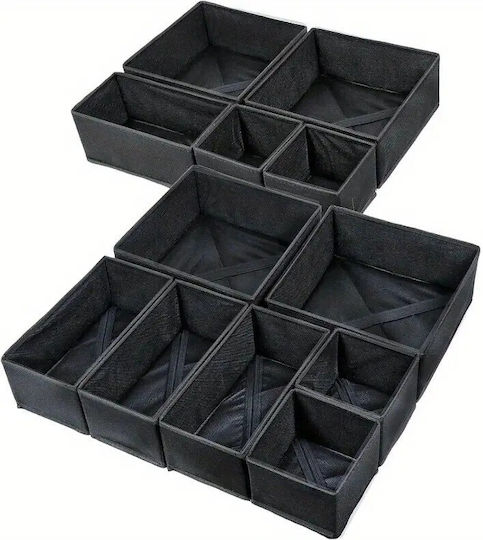 Alista Home Organizer und Schubladenteiler in Schwarz Farbe 6 Stück