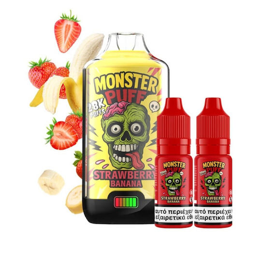 Puff Единично Употребима Електронна Цигара Monster 2ml 20mg Червен