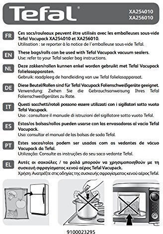 Tefal XA 2560 Grainy Vacuum Sealer Bag 220mm x 3m 2pcs