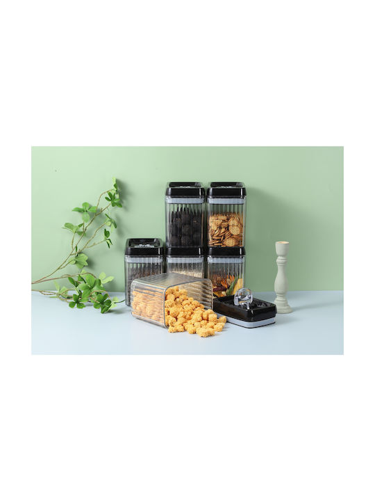 Alista Home Set 6 Bucăți Vaze Cereale cu Capac Plastic Transparent 1500ml 6 Bucăți