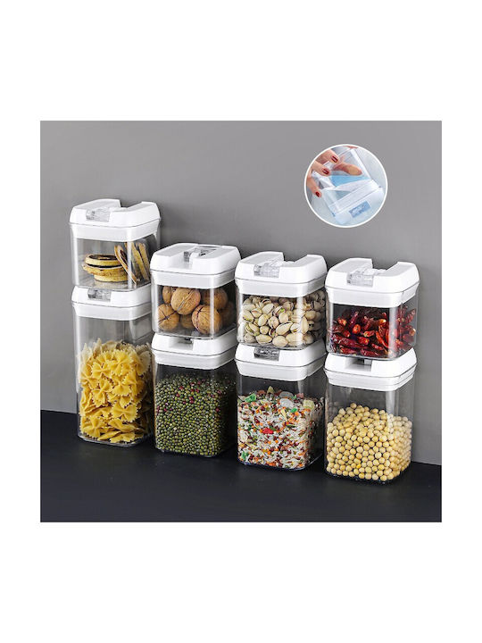 Alista Home Set 6 Bucăți Vaze Cereale / Pentru Paste Cu Capac Plastic Alb 500ml 6 Bucăți