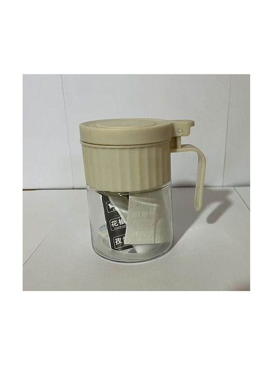 Alista Home Vază Pentru Zahăr Cu Capac Din Sticlă Albă 180ml