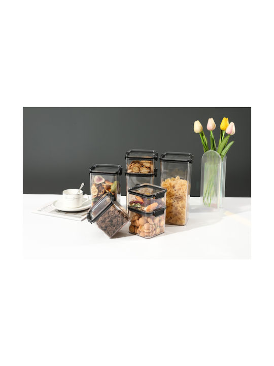 Alista Home Set 4 Bucăți Vaze Cereale cu Capac Plastic Transparent 460ml 4 Bucăți