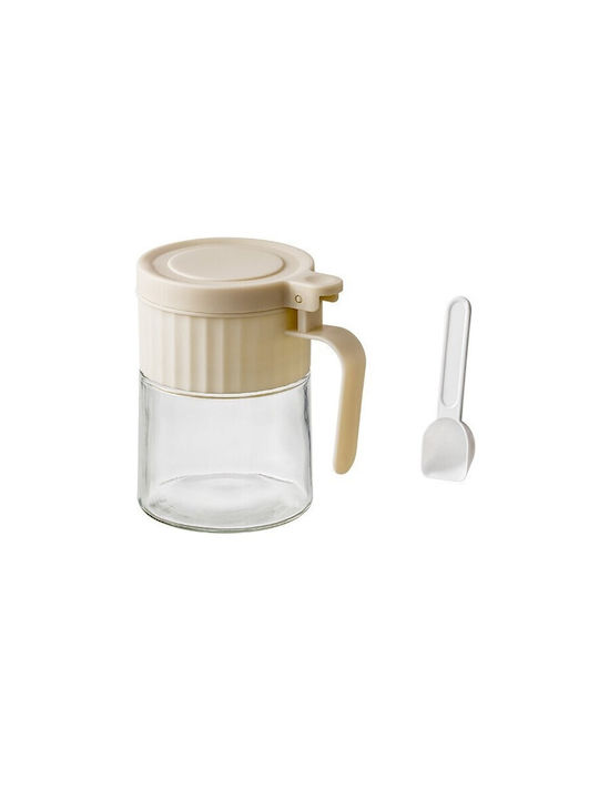 Alista Home Vază Pentru Zahăr Cu Capac Din Sticlă Albă 180ml
