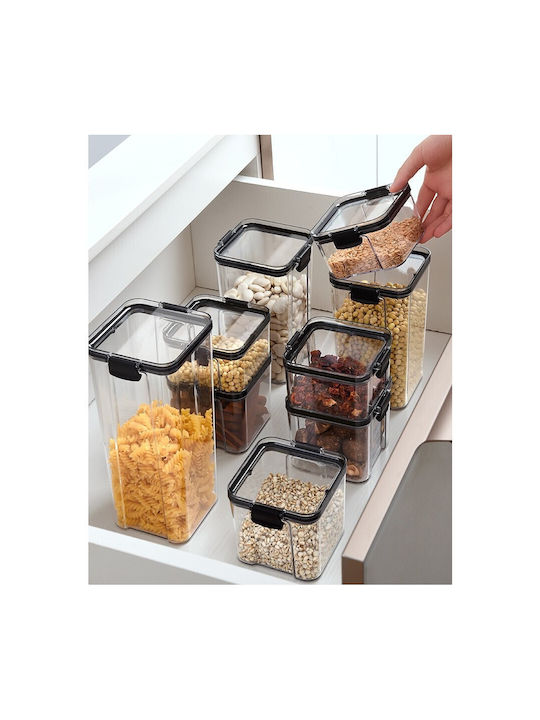 Alista Home Set 4 Bucăți Vaze Cereale cu Capac Plastic Transparent 460ml 4 Bucăți