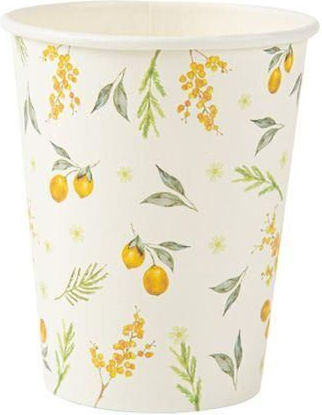 Beauty Home Ποτήρι μιας Χρήσης Χάρτινo Κίτρινο 255ml 8τμχ