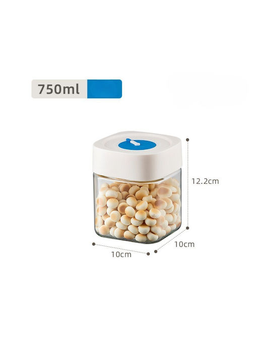 Alista Home Vază Pentru Cereale / Paste / Cafea Cu Capac Ermetic Din Sticlă Albă 750ml