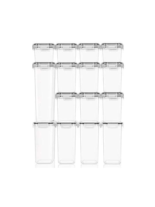Alista Home Set 15 Bucăți Vaze Cereale cu Capac Plastic Transparent 2500ml 15 Bucăți