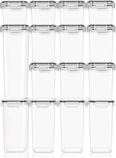 Alista Home Set of 15 Cereals Jars with Plastic Transparent Lid 2500ml Pieces