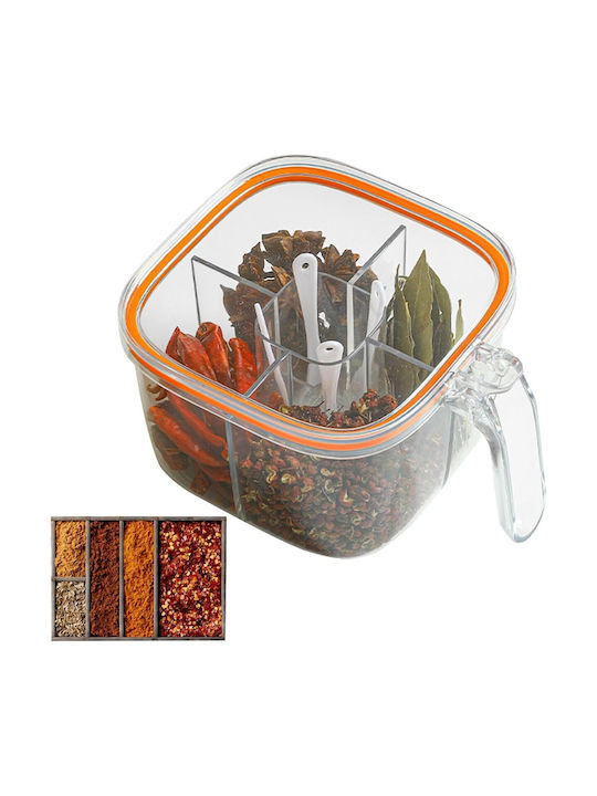 Alista Home Caseta pentru Zahăr / Cafea / Ceai cu Capac din Plastic Alb 10x10x20cm