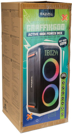 Ibiza Sound Boxă Bluetooth 30W cu Radio Neagră GRAFFIK600
