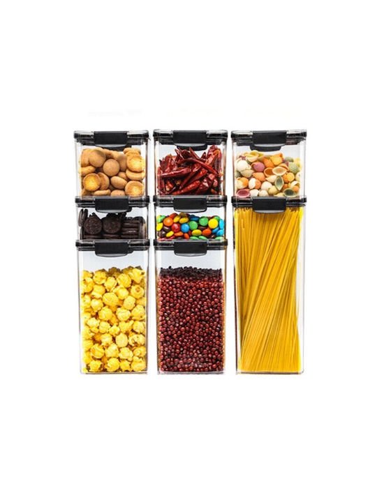 Alista Home Set 8 Bucăți Vaze Cereale cu Capac Plastic Transparent 460ml 8 Bucăți