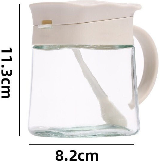 Alista Home Βάζο για Ζάχαρη με Καπάκι Γυάλινο Λευκό 180ml