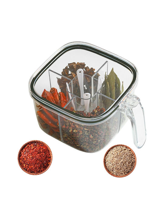 Alista Home Caseta Pentru Zahăr / Cafea / Ceai Cu Capac Din Plastic Alb 10x10x20cm