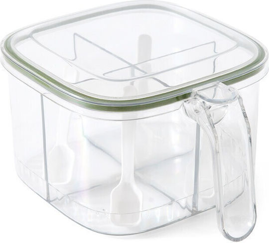 Alista Home Sugar Coffee Tea Storage Box with Lid Plastic White 10x10x20cm