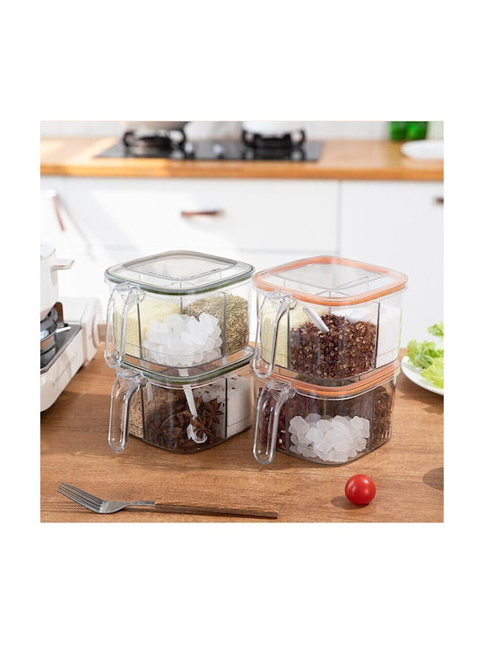 Alista Home Caseta Pentru Zahăr / Cafea / Ceai Cu Capac Din Plastic Alb 10x10x20cm