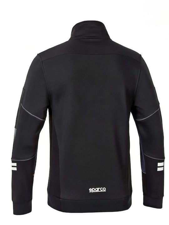 Sparco Men's Work Jacket Tech Full Zip Black Dark Gray 02429