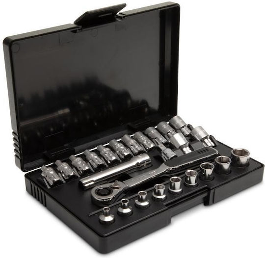 1/4" Ratchet Socket Set 6p 25 Pieces Sa09131 Sata