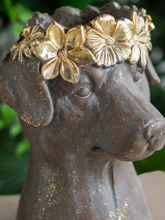 Artekko Animal Καφέ Κασπό Κεφάλι Σκύλου Μαγνήσιο 23.5x23.5x33 Cm