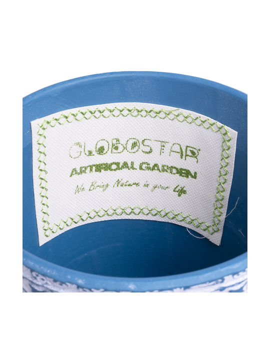 GloboStar Ceramic Flower Pot White Blue 13x14x13cm