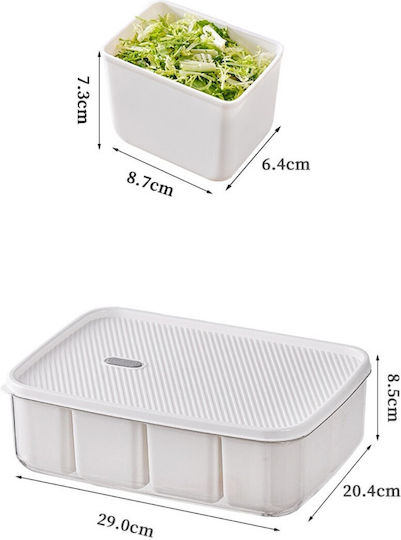 Alista Home Cutie De Prânz Din Plastic Albă Cu Compartimente 29x20cm