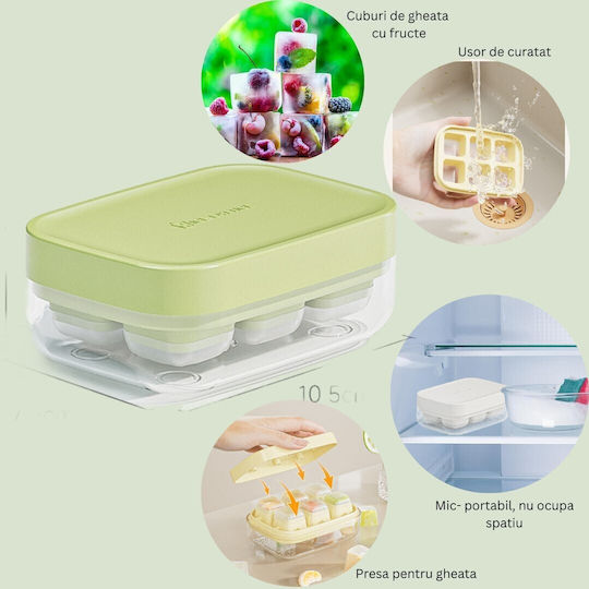 Alista Home Formă Pentru Cuburi de Gheață din Silicon Verde 125156