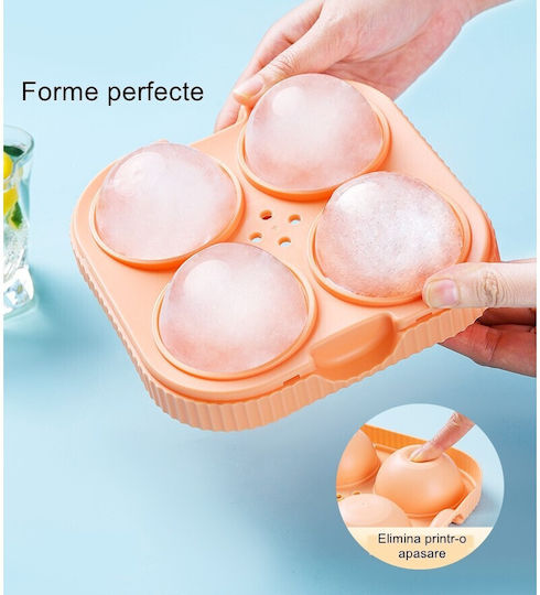 Alista Home Round Plastic Ice Cube Tray Orange