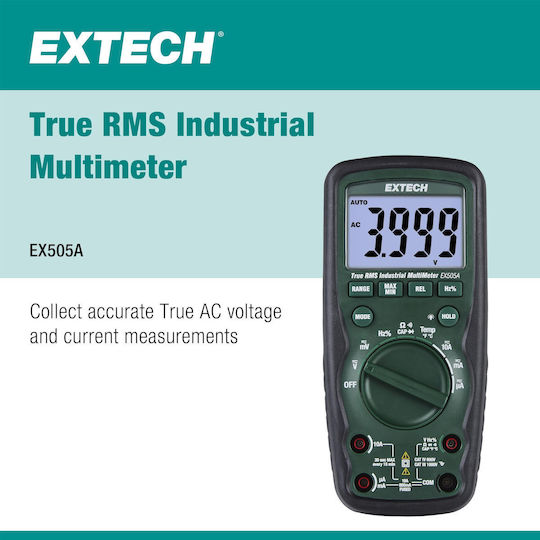 Extech Дигитален мултиметър Верен RMS с измерване на AC EX505A