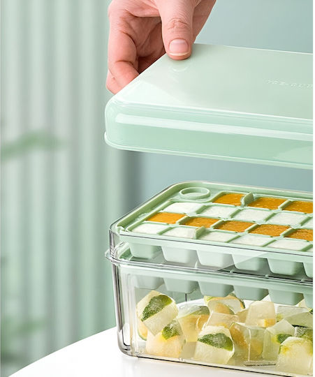 Alista Home Formă Pentru Cuburi de Gheață Cub Plastică cu Capac Verde 126712