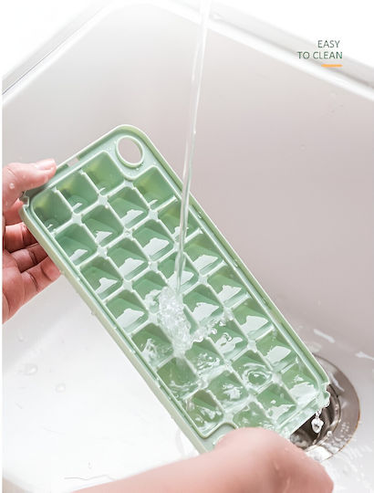 Alista Home Formă Pentru Cuburi de Gheață Cub Plastică cu Capac Verde 126712