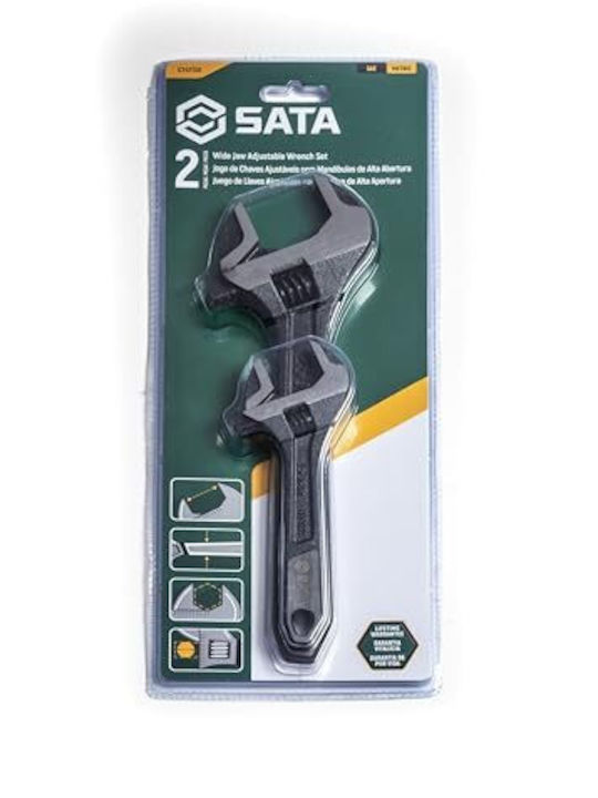 Sata French Wrench with Adjustable Opening 39mm 152.4mm 2pcs