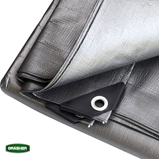 Grasher Waterproof Tarpaulin 120gr/m² 8x5m. Light Type Gray