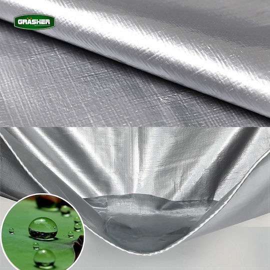 Grasher Waterproof Tarpaulin 120gr/m² 8x5m. Light Type Gray