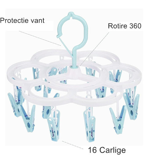 Alista Home Cârlige De Rufe Din Plastic 26x21cm Albastre