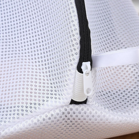 Alista Home Sac Pentru Spălare și Uscare Pantofi Compatibil Mașină de Spălat Material Durabil 42 X 24 X 24 Cm Alb