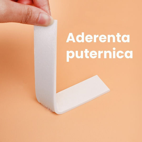 Bandă Adezivă Dublă Față-Verso Alista Home Bandă Adezivă din Spumă Ambalare Cadouri 1 M Lățime 2,5 Cm Alb