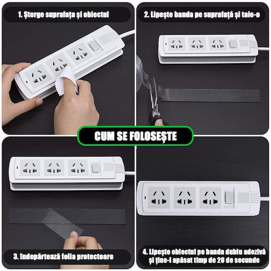 Bandă Dublă Adezivă Alista Home Transparentă Impermeabilă Reutilizabilă Tehnologie Nano 50mm X 1mm X 1m Fără Reziduuri