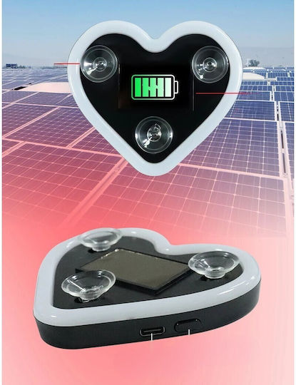 Iluminat Decorativ Interior Auto Alista Home Model Inimă Solar Încărcare Usb Afișaj Baterie 9.7 X 8.4 X 1.6 Cm Albastru